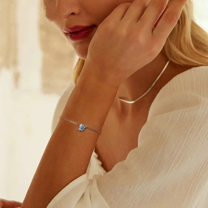 Bracelets à maillons en coquillage bleu