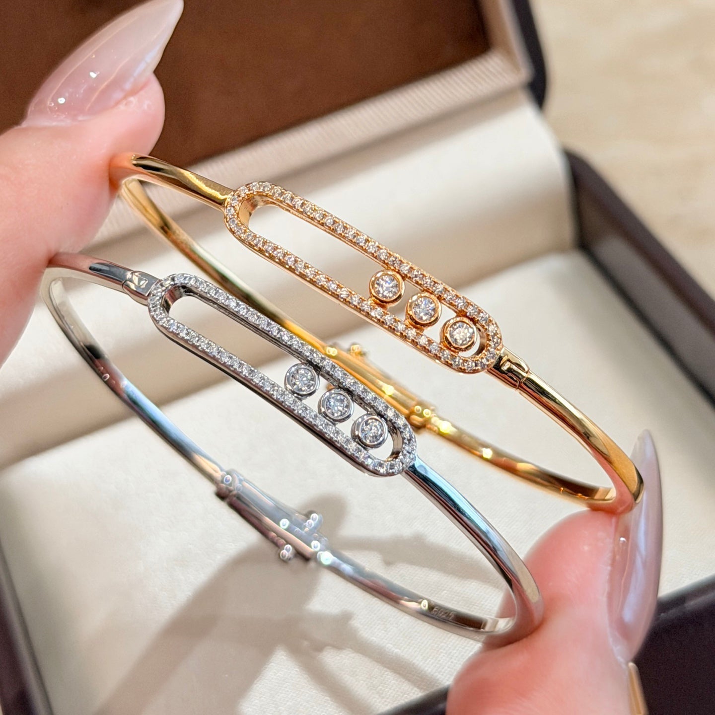 [✨Rose💎]Move Pav茅 Diamond Bangle Bracelet M