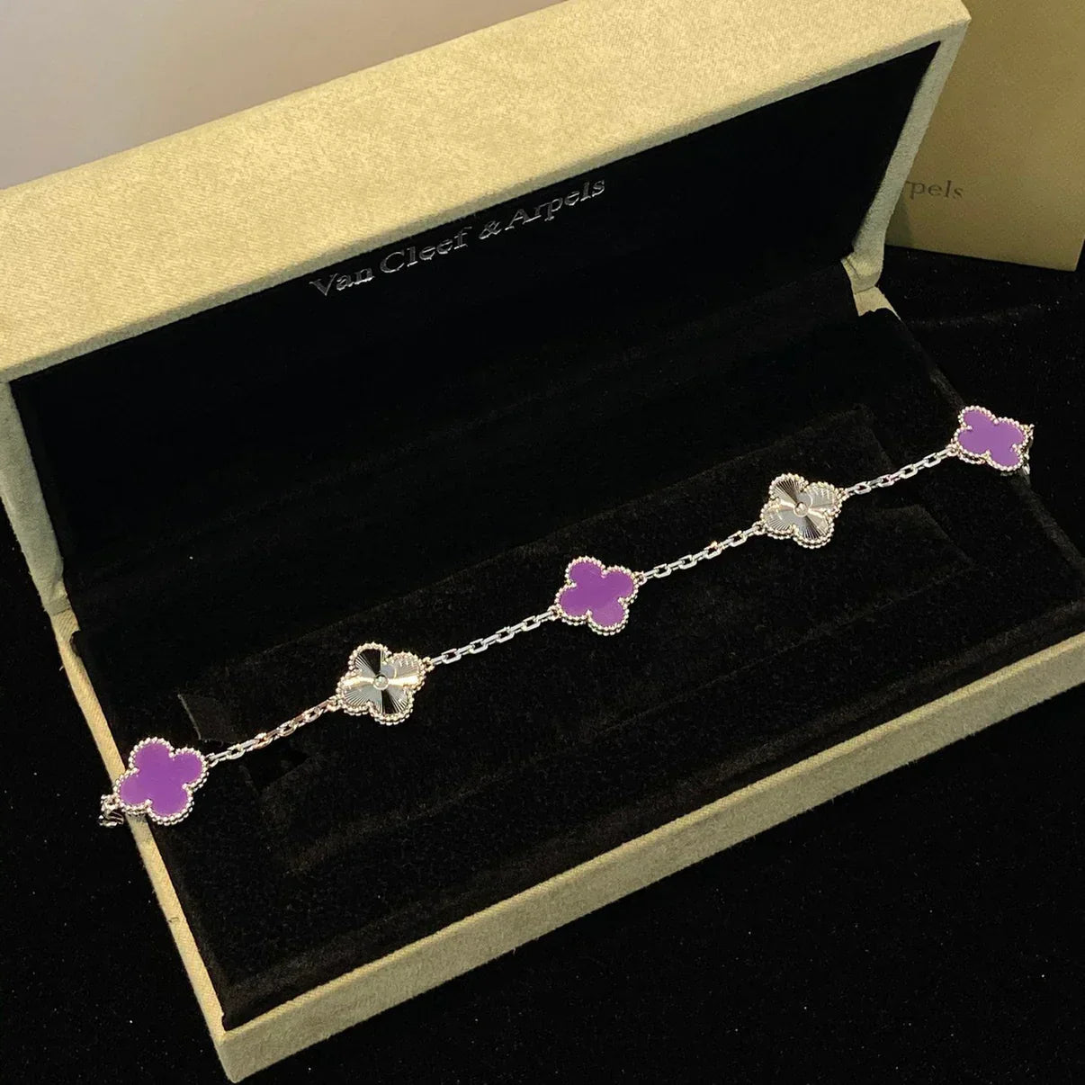[✨Rose💎] CLOVER 5 MOTIF VIOLET BRACELET COLLECTION