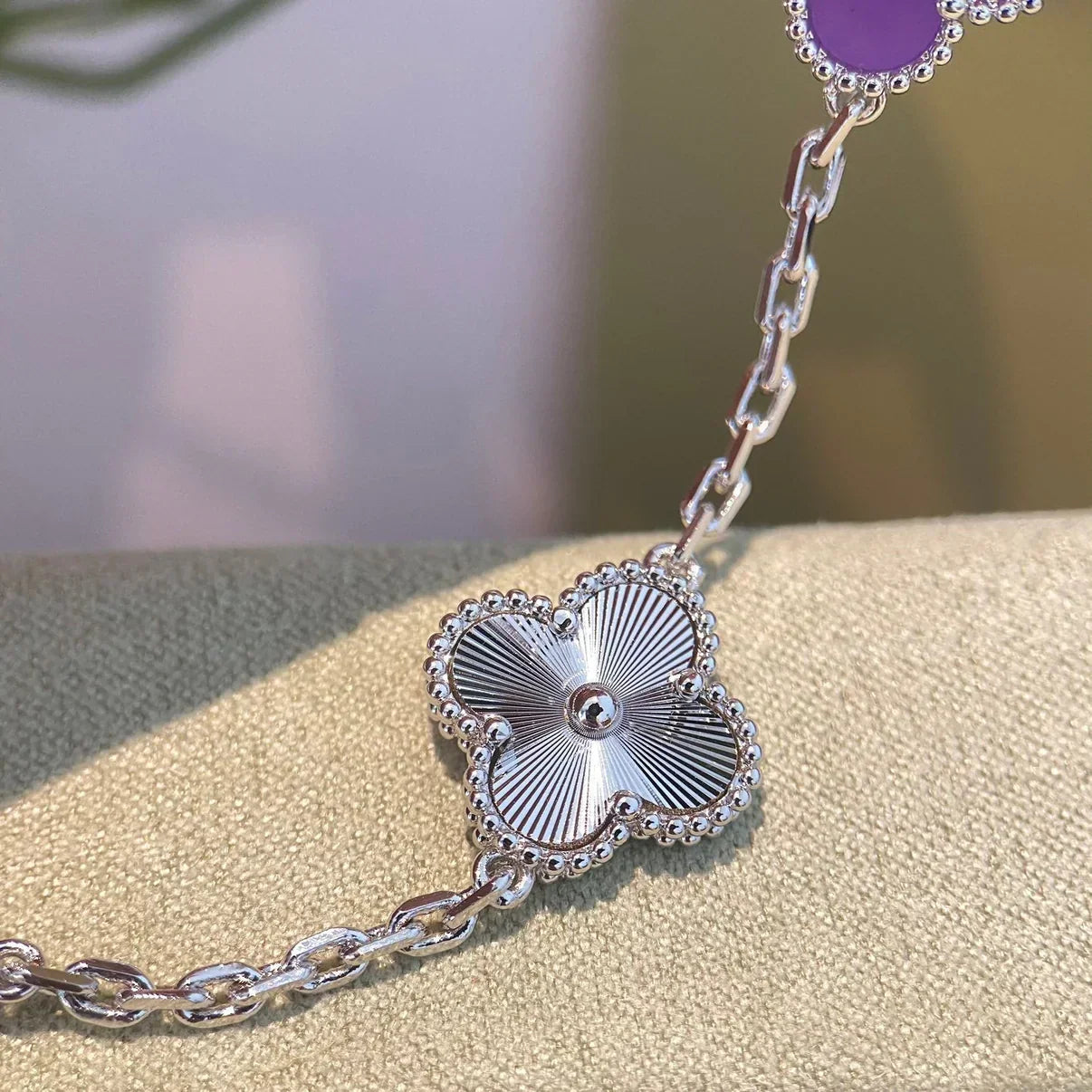 [✨Rose💎] CLOVER 5 MOTIF VIOLET BRACELET COLLECTION