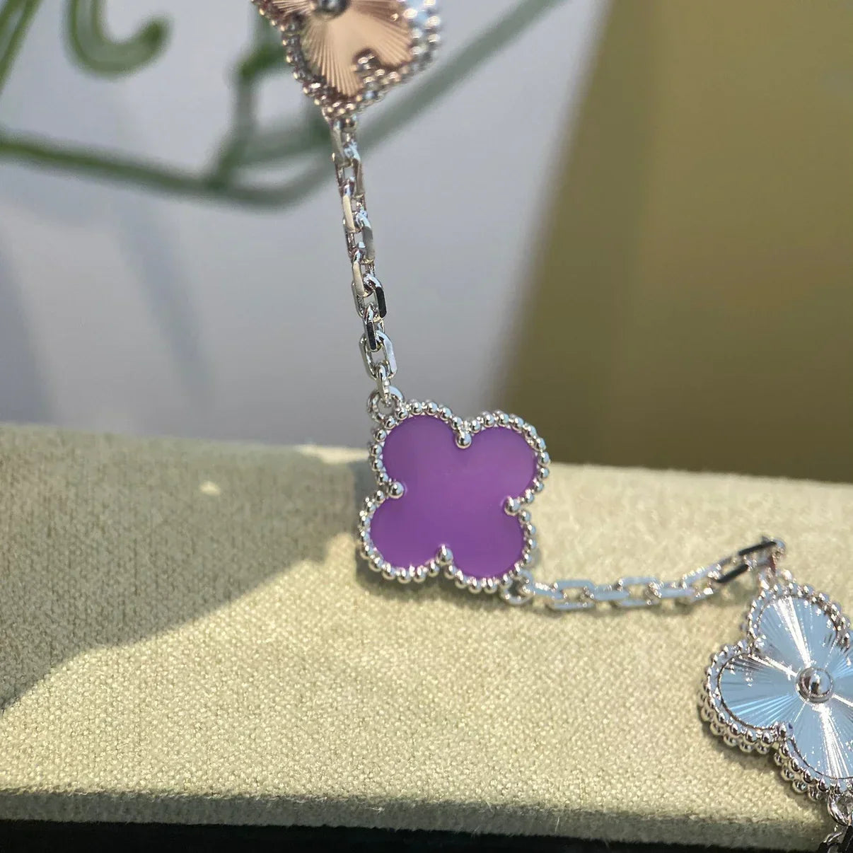 [✨Rose💎] CLOVER 5 MOTIF VIOLET BRACELET COLLECTION