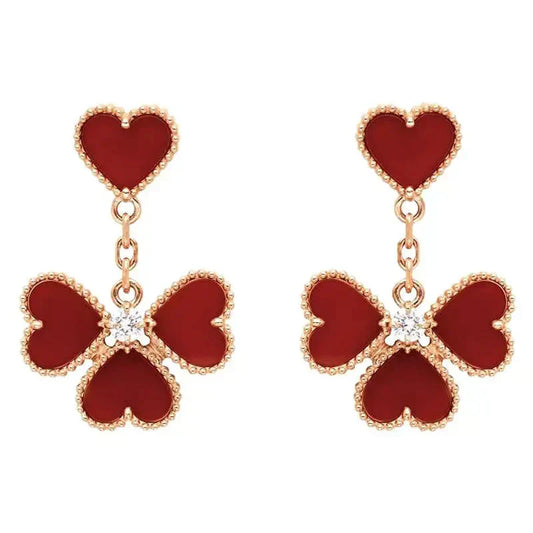 [✨Rose💎]SWEET CLOVER CARNELIAN EARRINGS