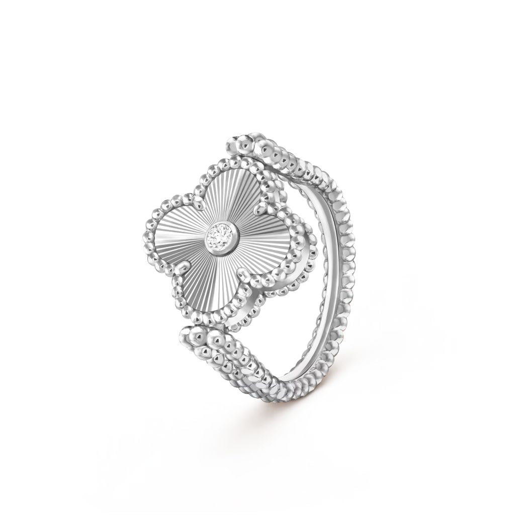 [✨Rose💎]BAGUE EN OR ROSE RIVERSIBLE CLOVER