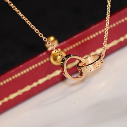 [✨Rose💎] COLLIER AMOUR OR ROSE ET ARGENT 