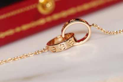 [✨Rose💎] COLLIER AMOUR OR ROSE ET ARGENT 
