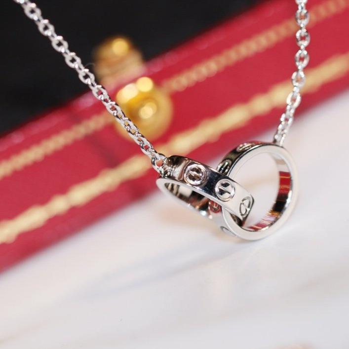 [✨Rose💎] COLLIER AMOUR OR ROSE ET ARGENT 