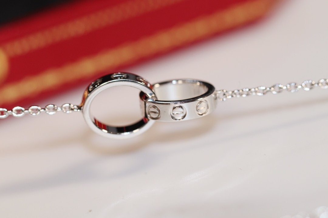 [✨Rose💎] COLLIER AMOUR OR ROSE ET ARGENT 
