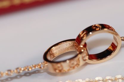 [✨Rose💎] COLLIER AMOUR OR ROSE ET ARGENT 