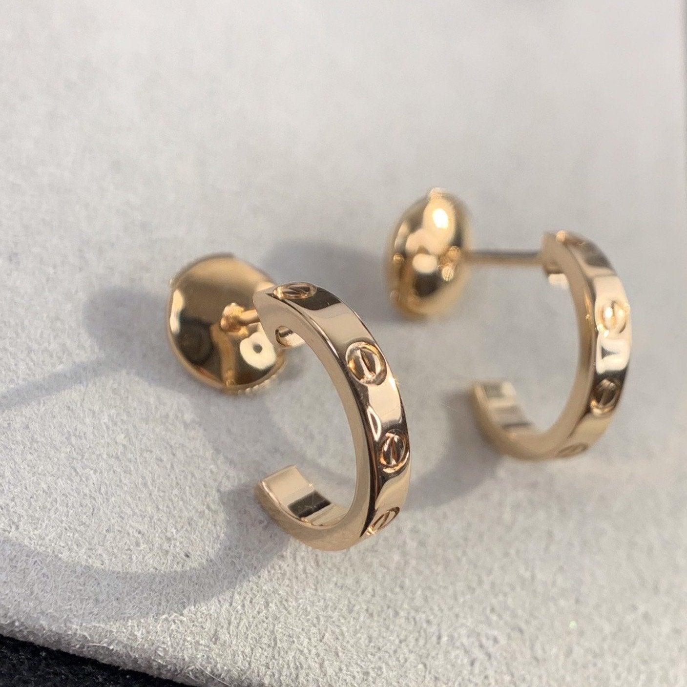 [✨Rose💎] BOUCLES D'OREILLES LOVE 2,65 MM OR ROSE 