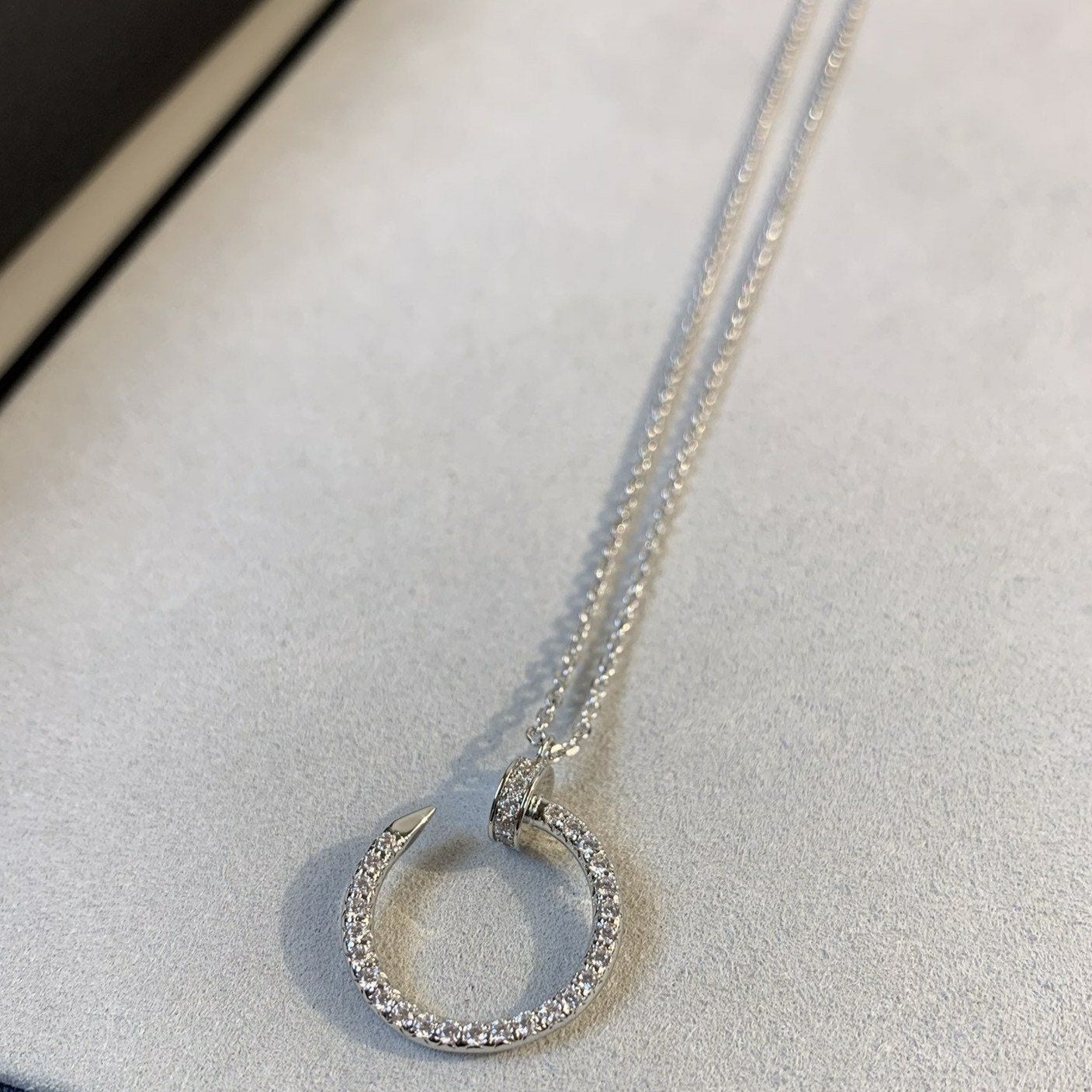 [✨Rose💎]COLLIER JUSTE ARGENT DIAMANTS 