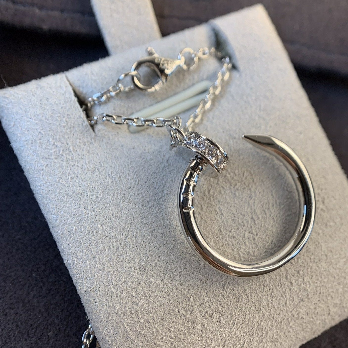 [✨Rose💎]COLLIER JUSTE ARGENT DIAMANTS 