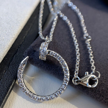 [✨Rose💎]COLLIER JUSTE ARGENT DIAMANTS 