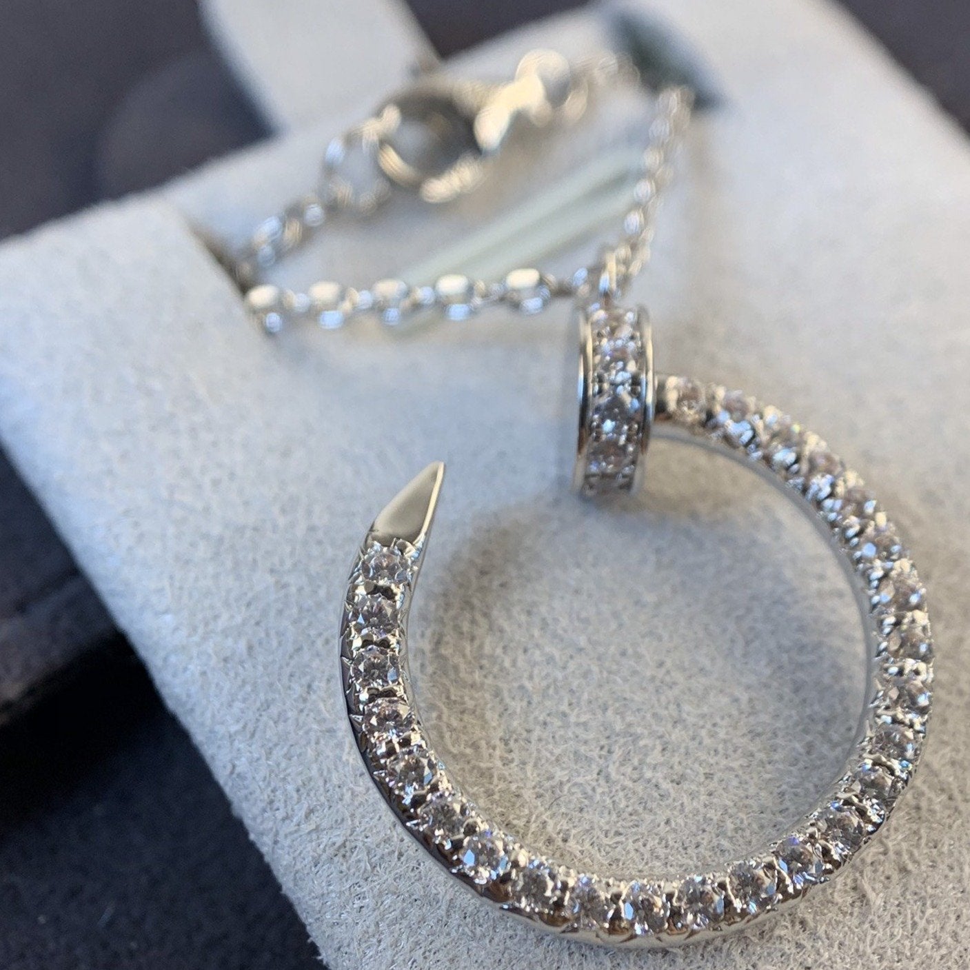 [✨Rose💎]COLLIER JUSTE ARGENT DIAMANTS 