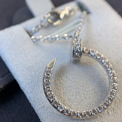 [✨Rose💎]COLLIER JUSTE ARGENT DIAMANTS 