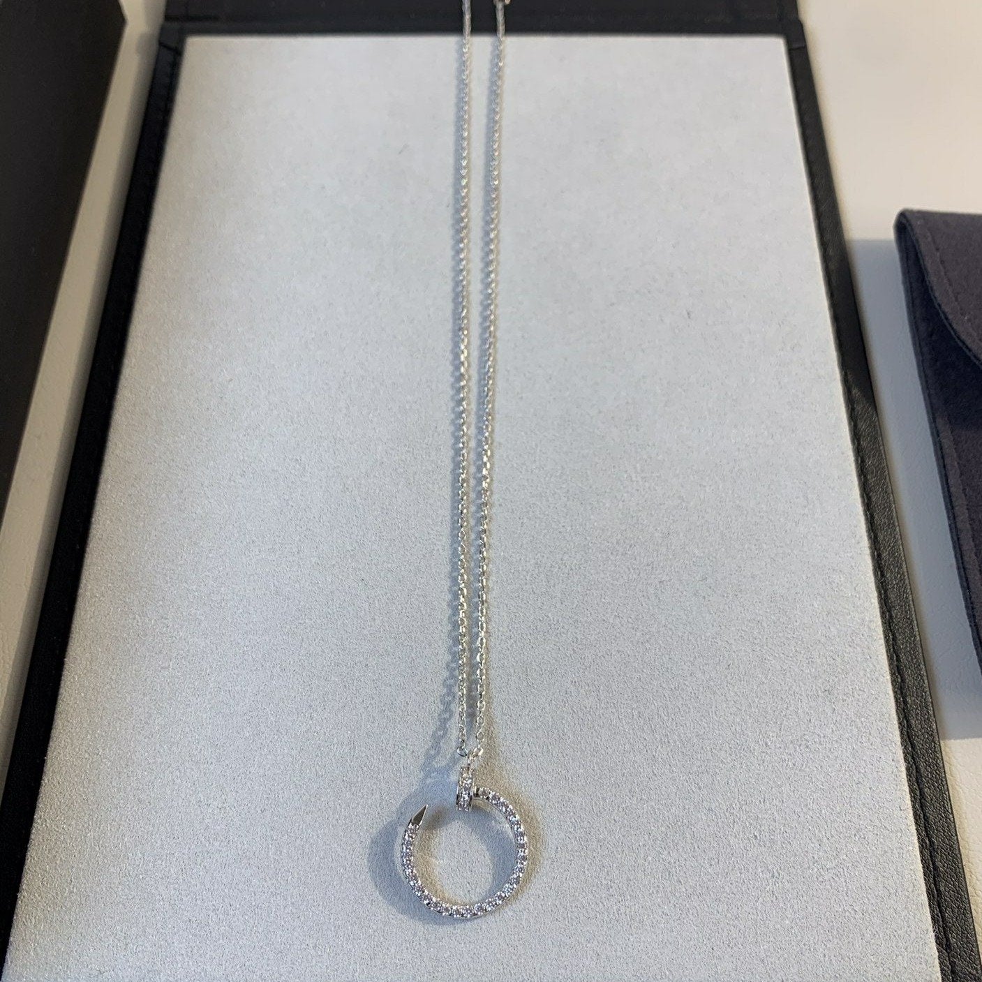[✨Rose💎]COLLIER JUSTE ARGENT DIAMANTS 