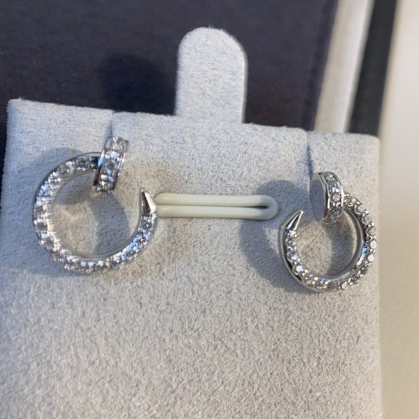 [✨Rose💎]Boucles d'oreilles JUSTE ARGENT DIAMANTS 
