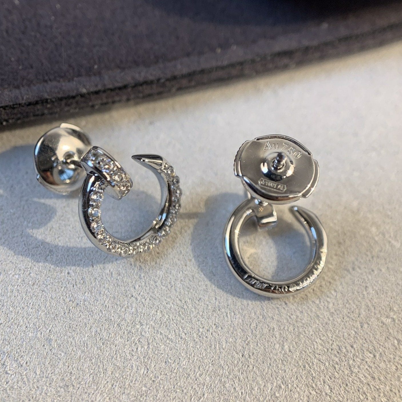 [✨Rose💎]Boucles d'oreilles JUSTE ARGENT DIAMANTS 