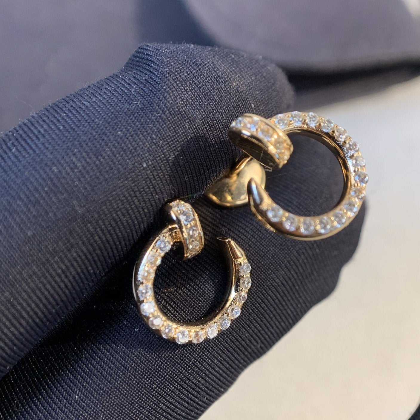[✨Rose💎]JUSTE EARRINGS GOLD DIAMONDS