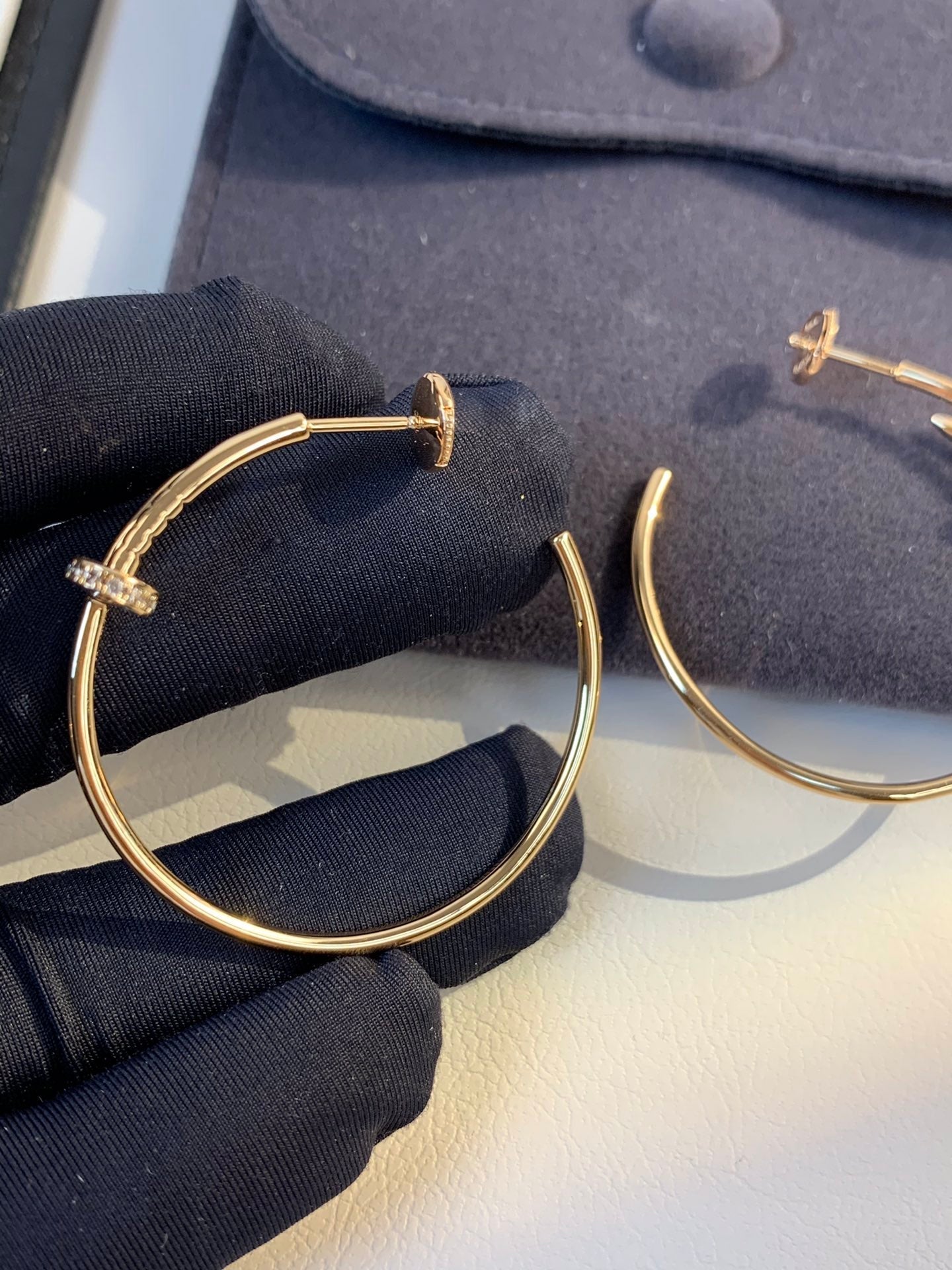 [✨Rose💎]JUSTE EARRINGS GOLD DIAMONDS 1.8MM