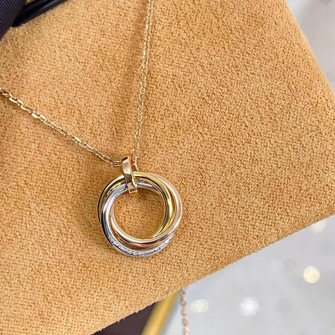 [✨Rose💎] COLLIER TRINITÉ ARGENT OR OR ROSE DIAMANTS 