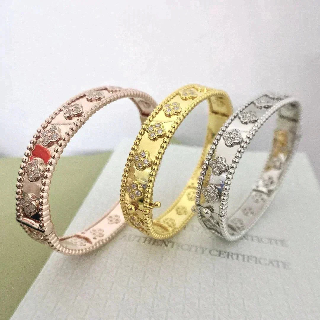 [✨Rose💎]BRACELET TRÈFLE DIAMANTS 8MM