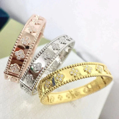 [✨Rose💎]BRACELET TRÈFLE DIAMANTS 8MM