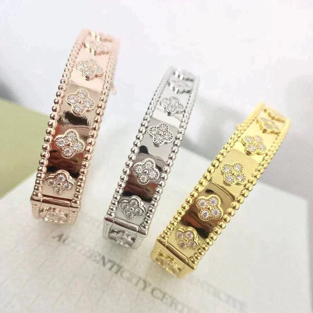 [✨Rose💎]BRACELET TRÈFLE DIAMANTS 8MM