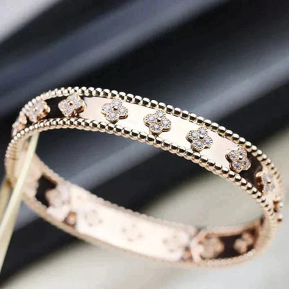[✨Rose💎]BRACELET TRÈFLE DIAMANTS 8MM