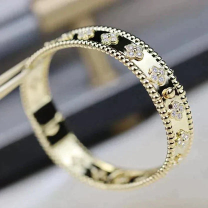 [✨Rose💎]BRACELET TRÈFLE DIAMANTS 8MM