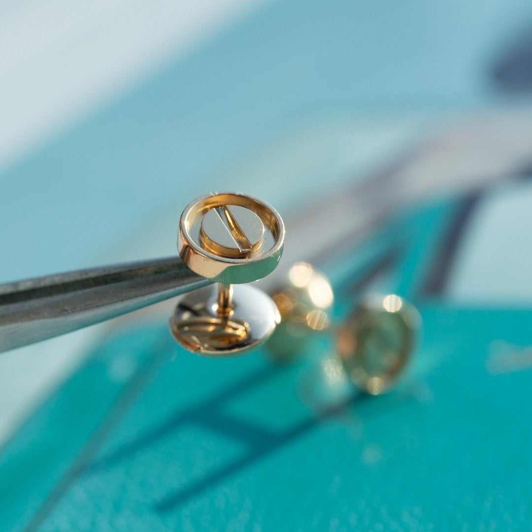[✨Rose💎]BOUCLES D'OREILLES LOVE OR ROSE 10MM