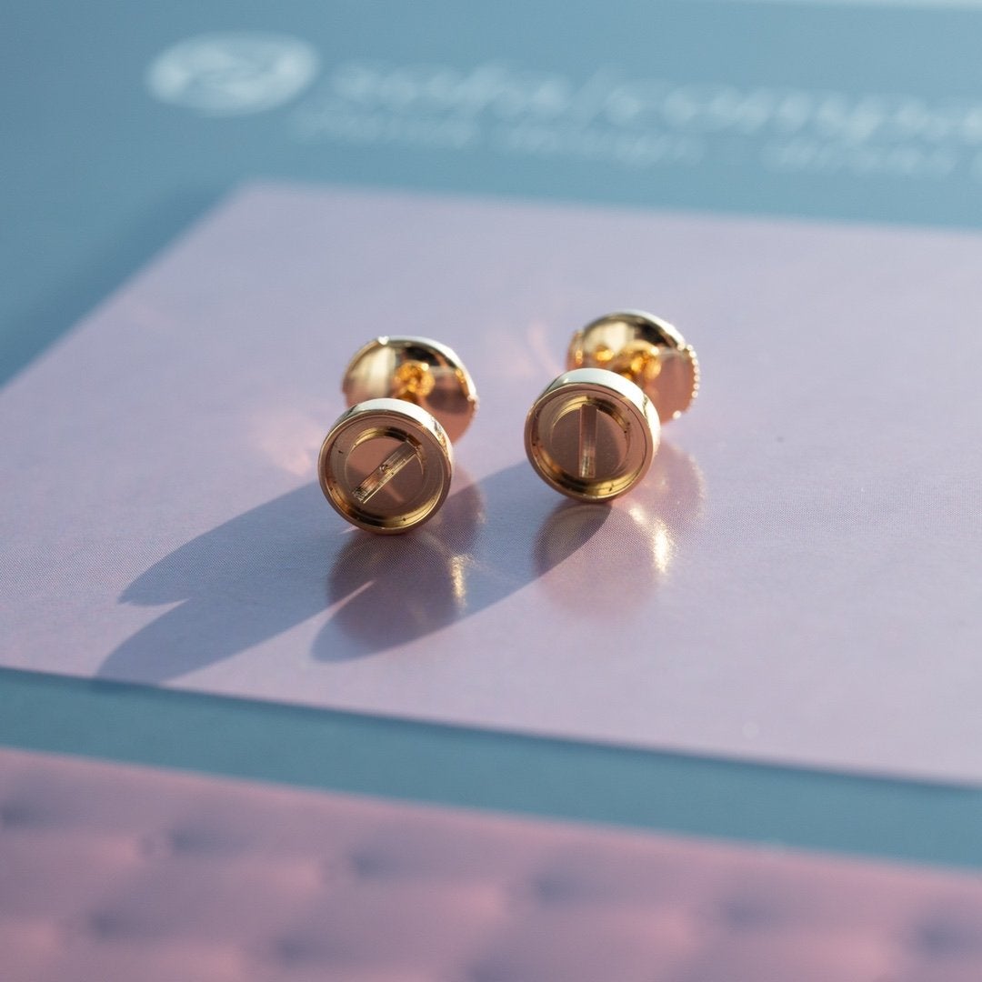 [✨Rose💎]BOUCLES D'OREILLES LOVE OR ROSE 10MM