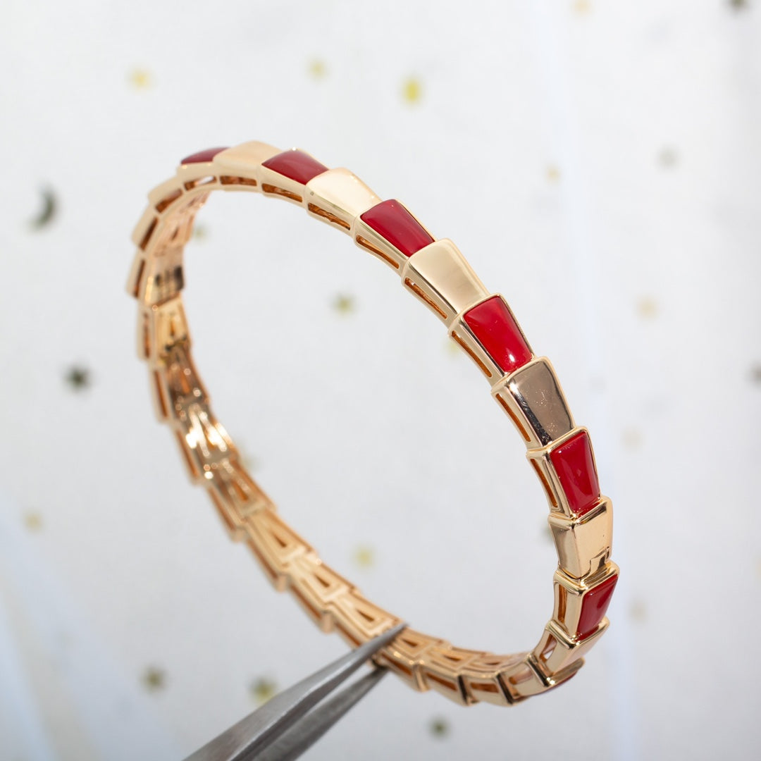 [✨Rose💎]BRACELET SERPENTI OR ROSE RUBELLITE