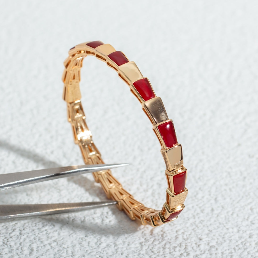 [✨Rose💎]BRACELET SERPENTI OR ROSE RUBELLITE