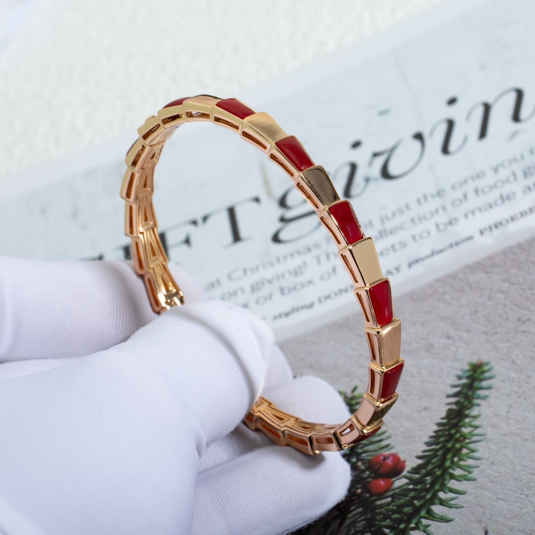 [✨Rose💎]BRACELET SERPENTI OR ROSE RUBELLITE