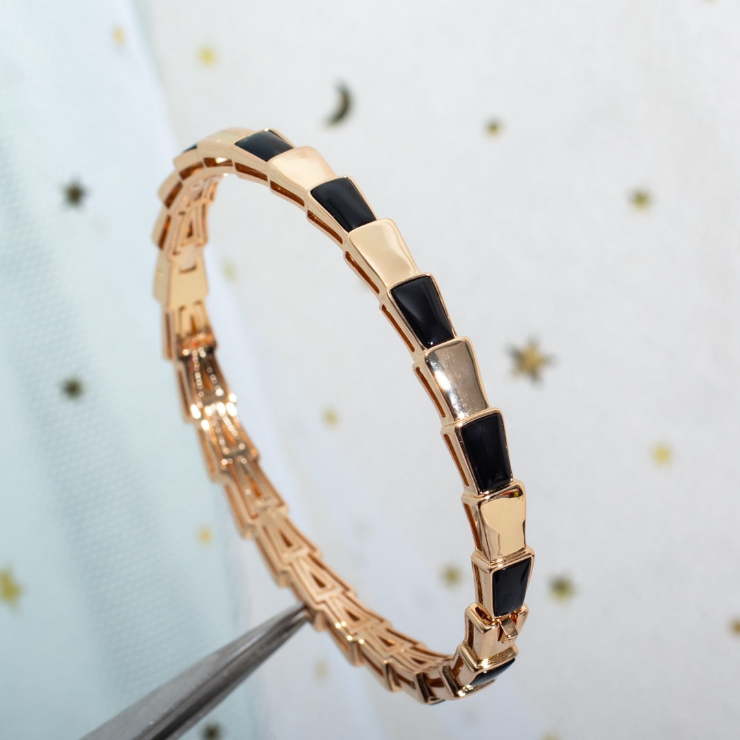 [✨Rose💎]SERPENTI BRACELET PINK GOLD ONYX
