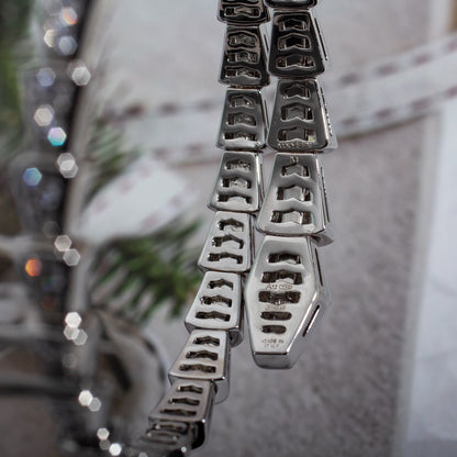 [✨Rose💎]BRACELET SERPENTI 6MM ARGENT DIAMANT 