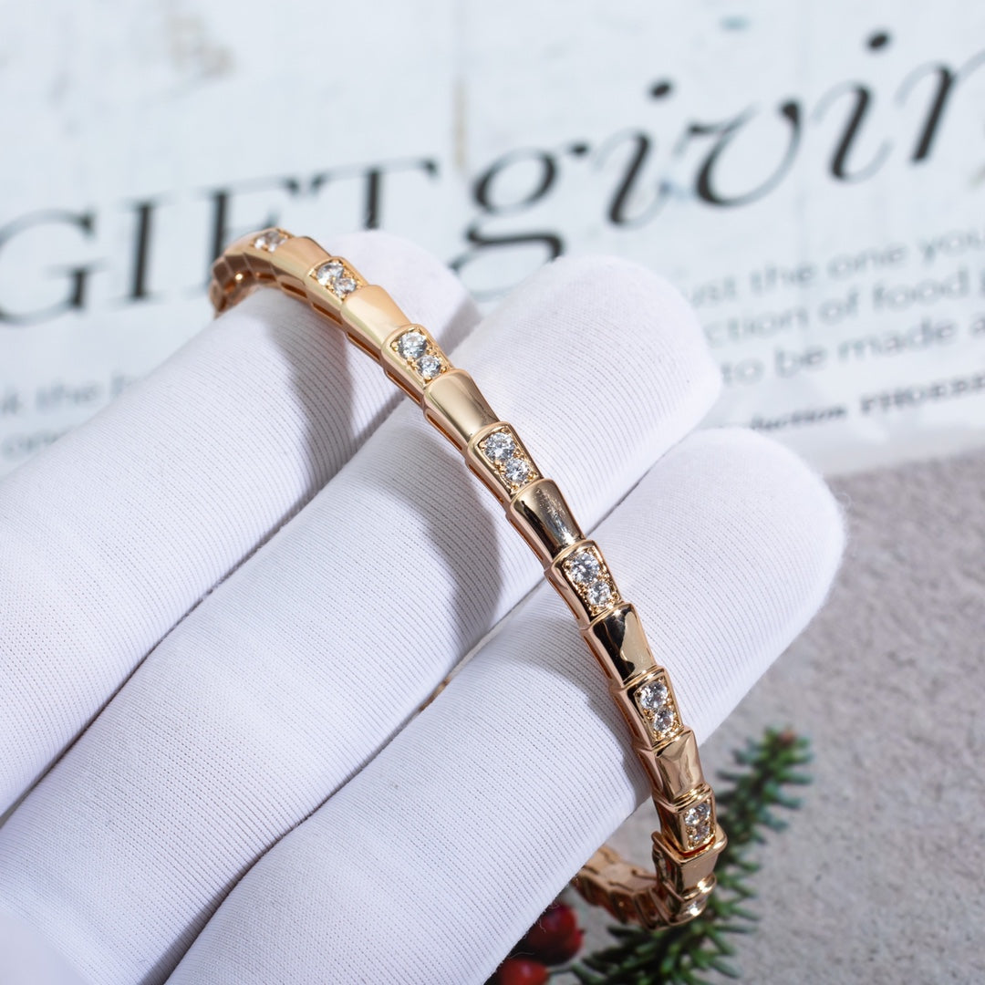 [✨Rose💎] PETIT BRACELET SERPENTI OR ROSE DIAMANT
