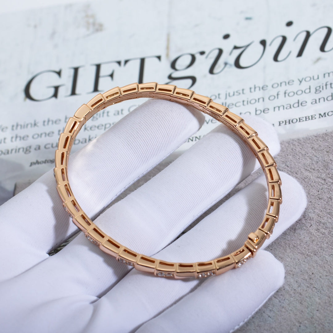 [✨Rose💎] PETIT BRACELET SERPENTI OR ROSE DIAMANT