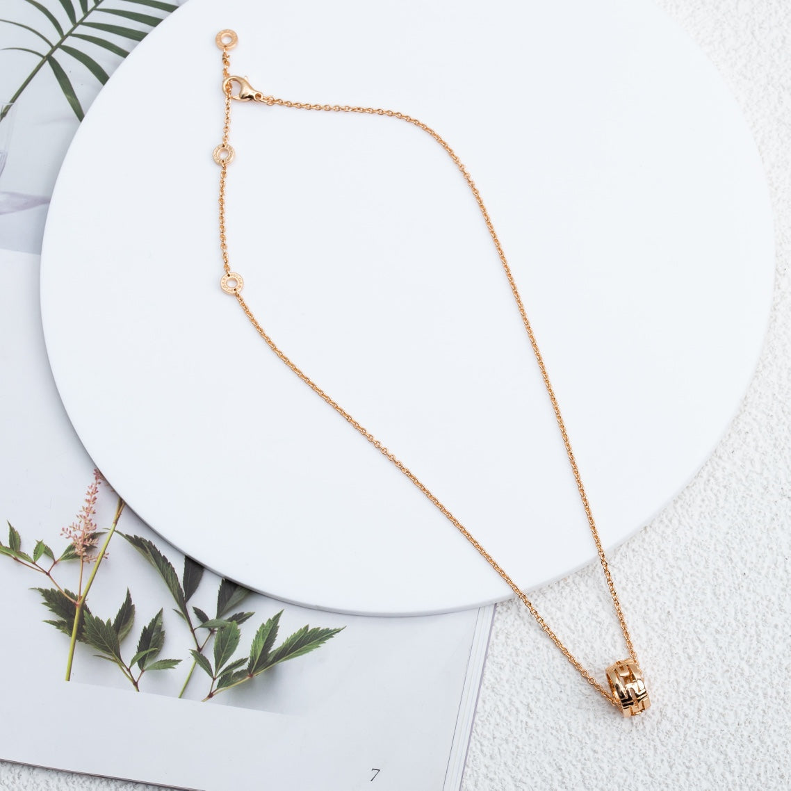 [✨Rose💎]COLLIER PARENTESI OR ROSE