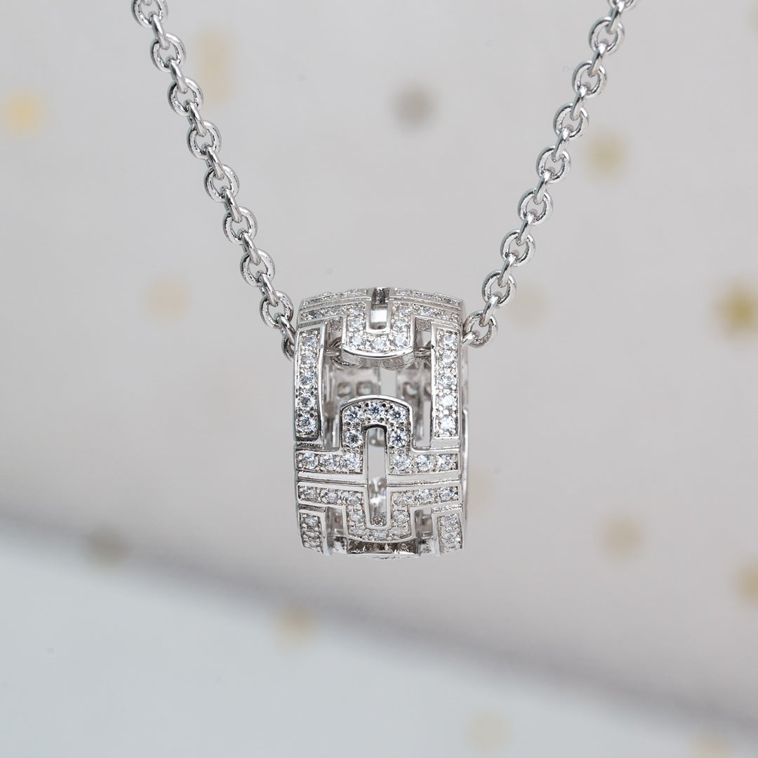 [✨Rose💎]PARENTESI COLLIER ARGENT DIAMANT
