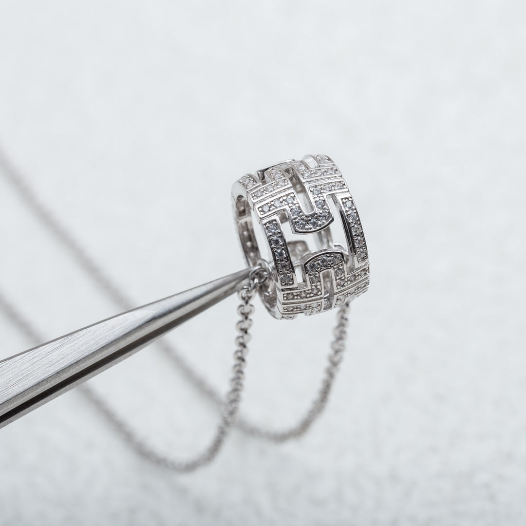 [✨Rose💎]PARENTESI COLLIER ARGENT DIAMANT