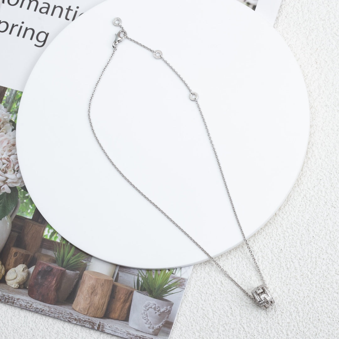 [✨Rose💎]PARENTESI COLLIER ARGENT DIAMANT