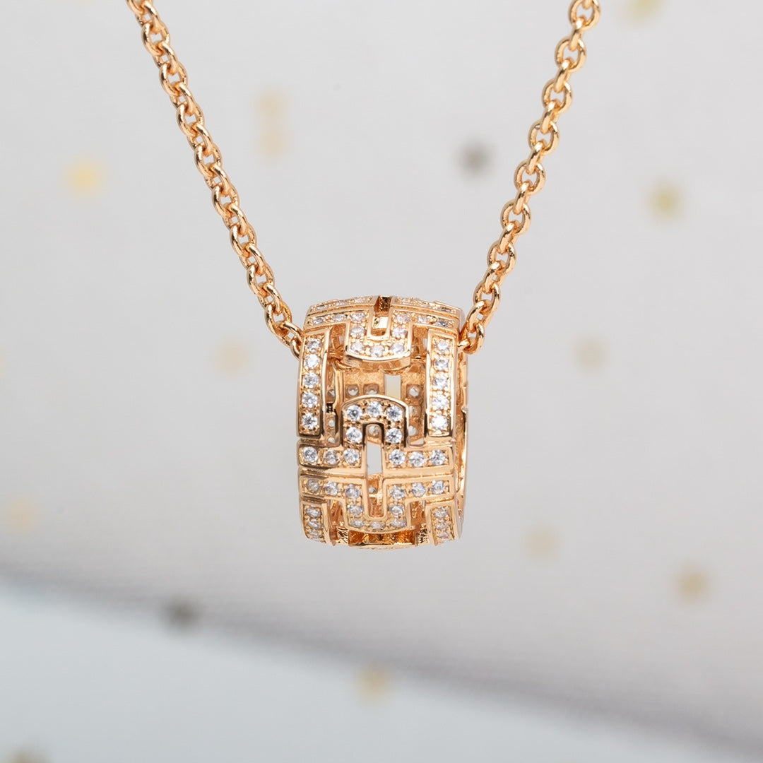 [✨Rose💎]PARENTESI COLLIER OR ROSE DIAMANT