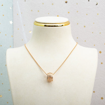[✨Rose💎]PARENTESI COLLIER OR ROSE DIAMANT