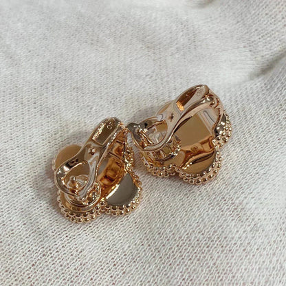 [✨Rose💎]Boucles d'oreilles CLOVER MEDIUM 1 MOTIFS CORNALINE DIAMANT