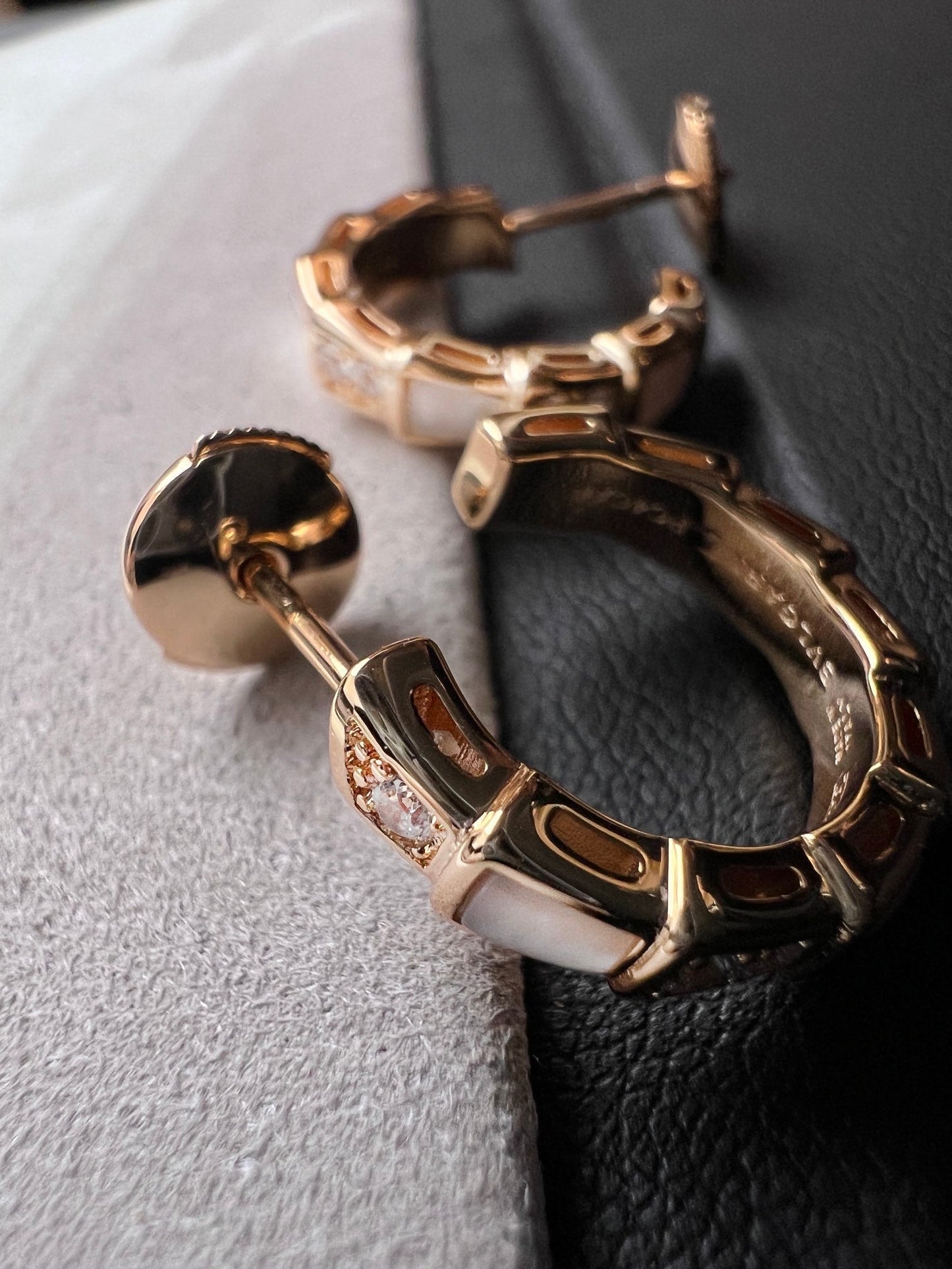 [✨Rose💎]Boucles d'oreilles serpenti en or rose