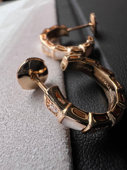 [✨Rose💎]Boucles d'oreilles serpenti en or rose