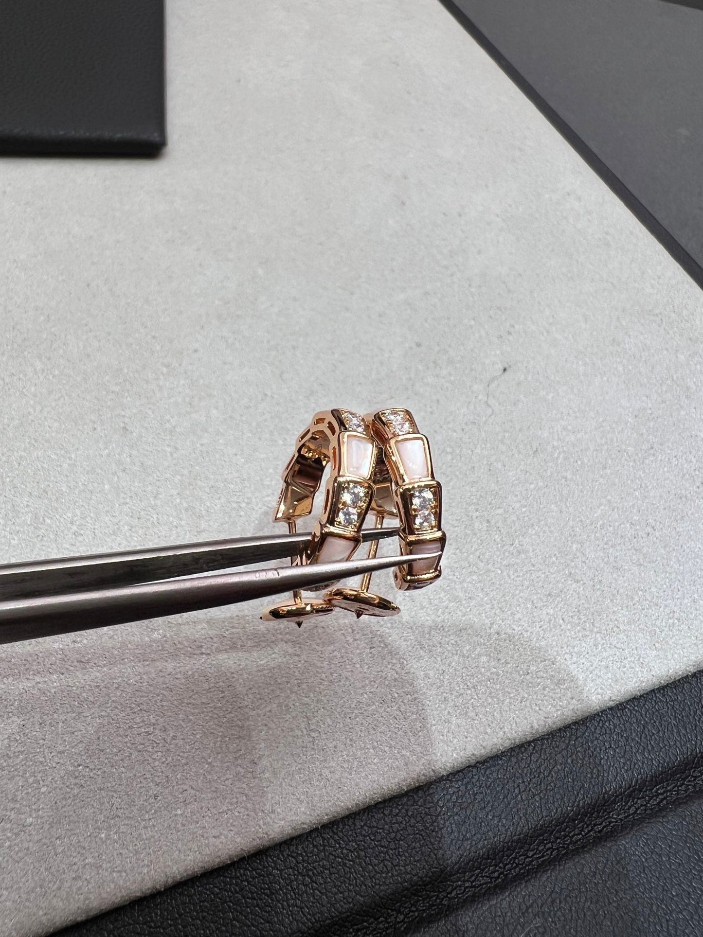 [✨Rose💎]Boucles d'oreilles serpenti en or rose