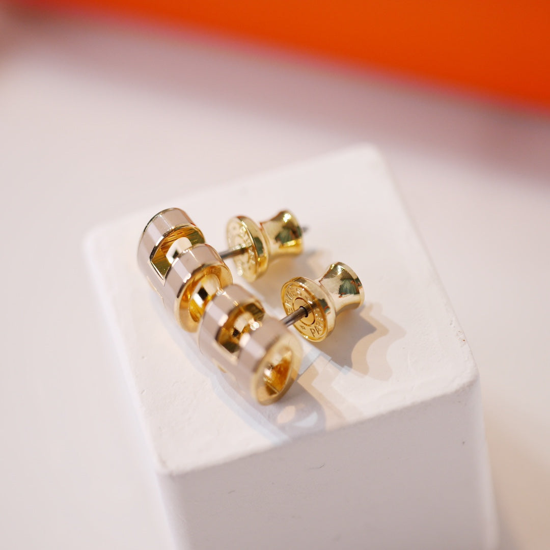 [✨Rose💎]Boucles d'oreilles MINI POP H en or gris