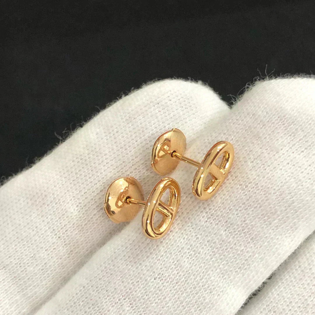[✨Rose💎] PETITES BOUCLES D'OREILLES CHAÎNE OR ET ARGENT
